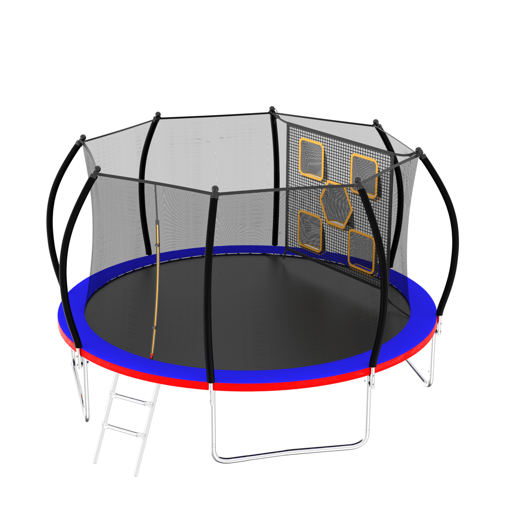 Yeah Depot - 14FT Trampoline, Outdoor Trampolines for Kids and Adults, Recreational Trampoline with Enclosure Net & Ladder, Round Trampoline ASTM Approved