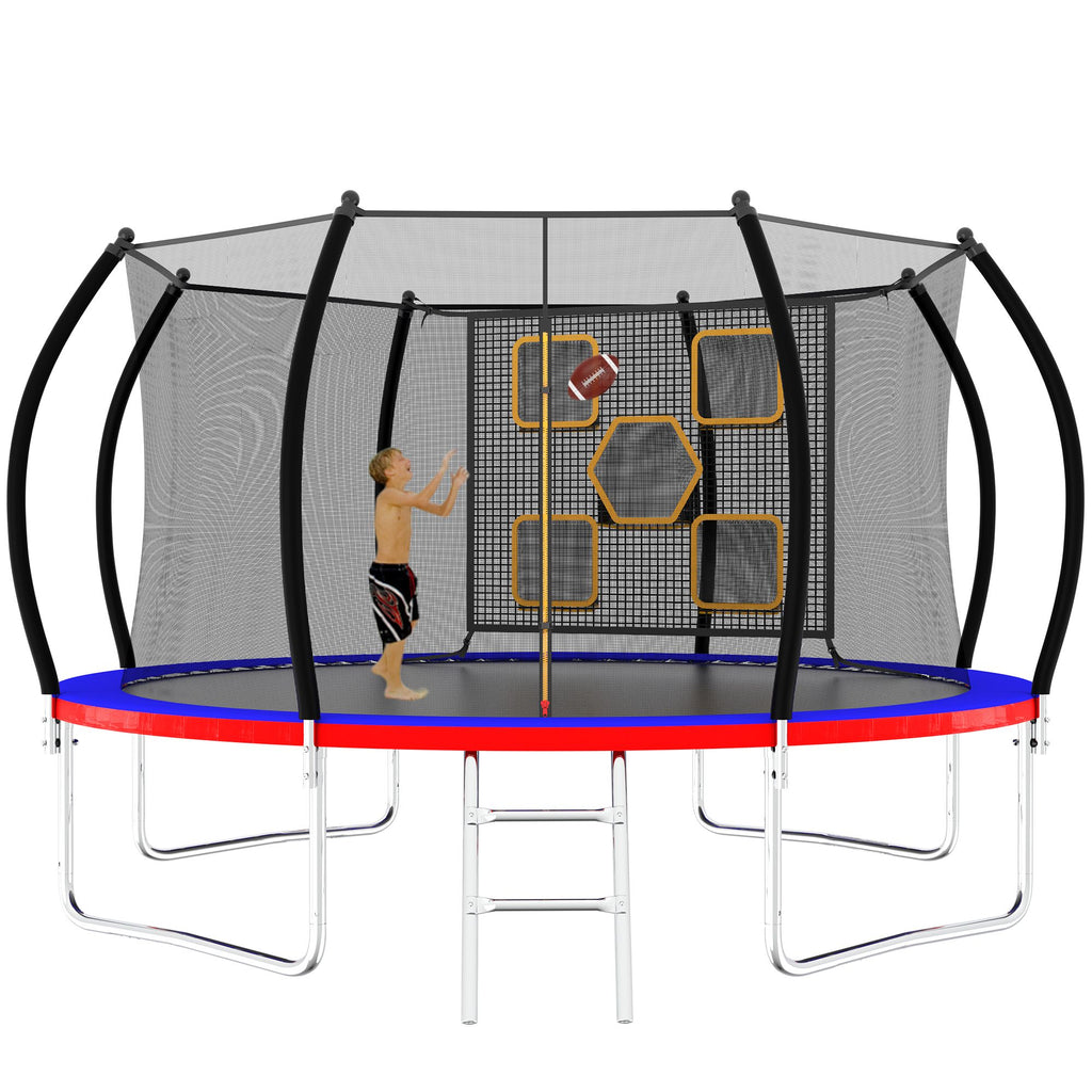 Yeah Depot - 14FT Trampoline, Outdoor Trampolines for Kids and Adults, Recreational Trampoline with Enclosure Net & Ladder, Round Trampoline ASTM Approved