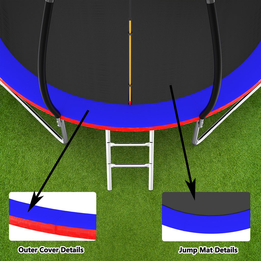 Yeah Depot - 14FT Trampoline, Outdoor Trampolines for Kids and Adults, Recreational Trampoline with Enclosure Net & Ladder, Round Trampoline ASTM Approved