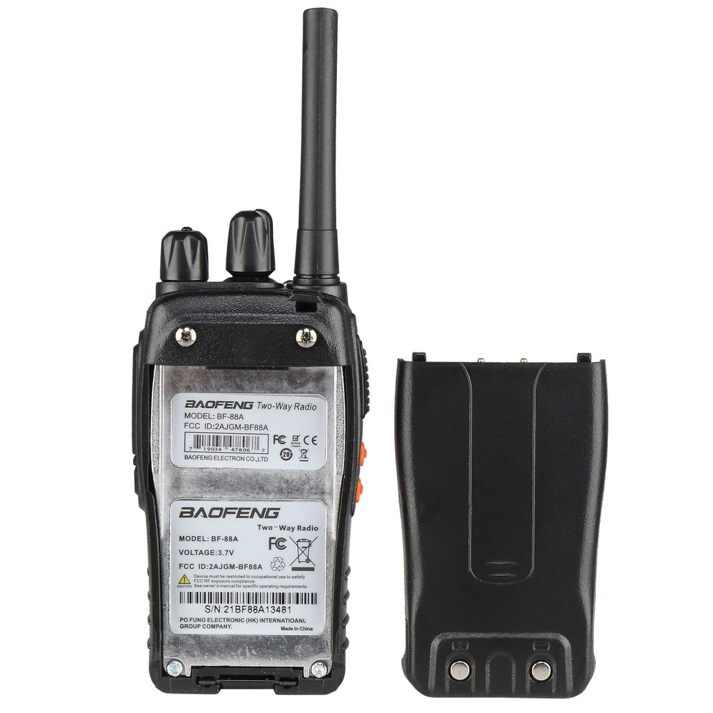 inQ Boutique - Baofeng BF-88A 5W FRS Frequency Handheld Walkie Talkie Black (2pcs/Pair)