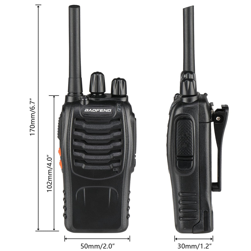 inQ Boutique - Baofeng BF-88A 5W FRS Frequency Handheld Walkie Talkie Black (2pcs/Pair)