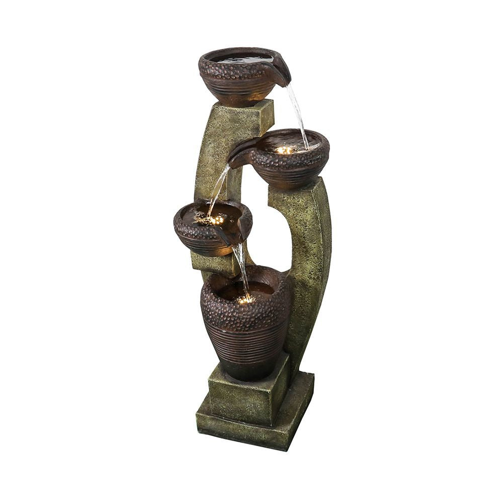 Rcosy - 40inches Tall Modern Outdoor Fountain - Outdoor Garden Fountain with Contemporary Design for Garden, Patio Decor