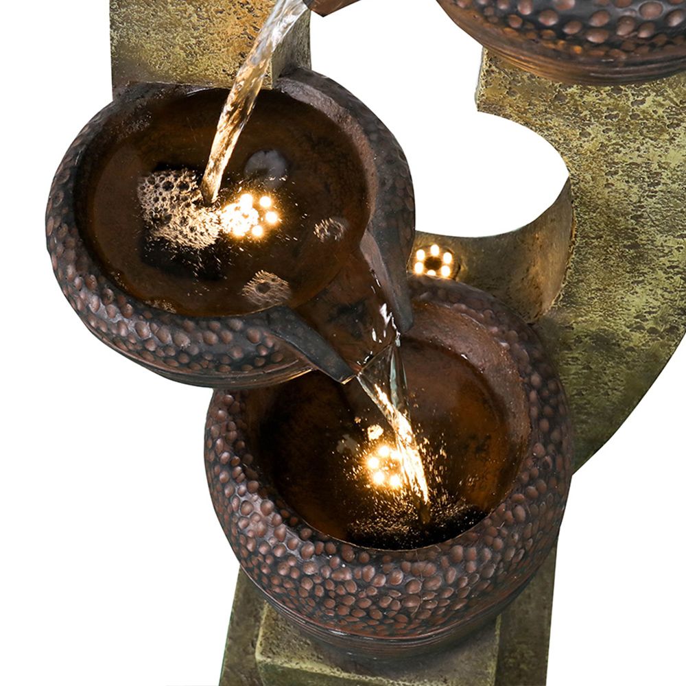 Rcosy - 40inches Tall Modern Outdoor Fountain - Outdoor Garden Fountain with Contemporary Design for Garden, Patio Decor