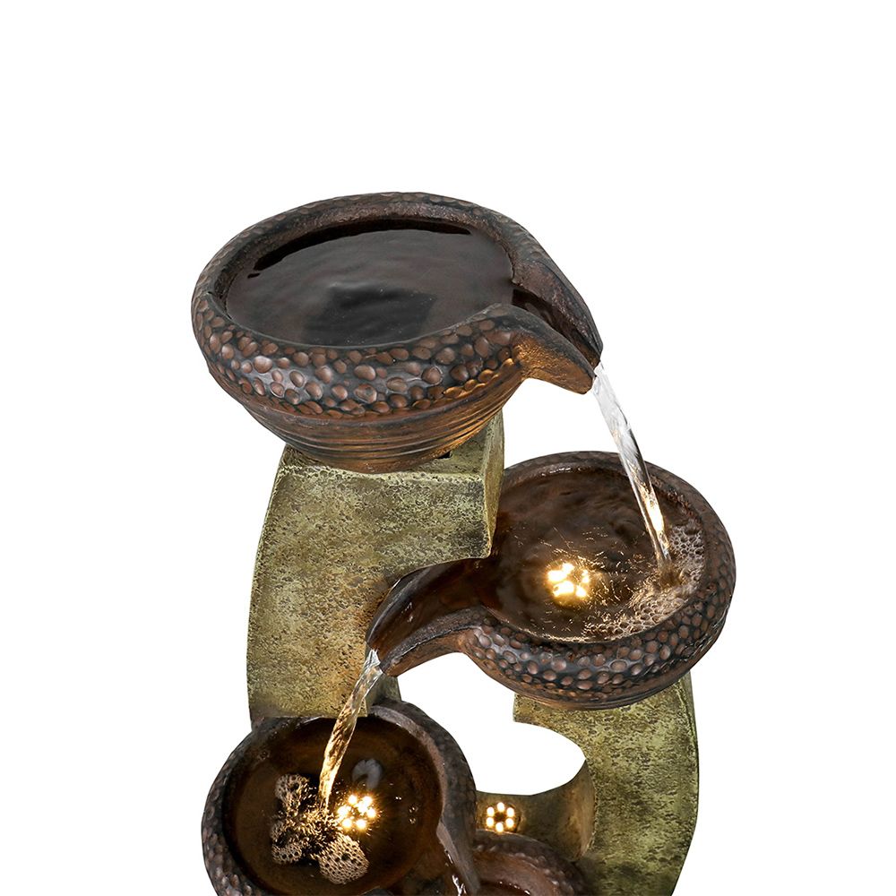 Rcosy - 40inches Tall Modern Outdoor Fountain - Outdoor Garden Fountain with Contemporary Design for Garden, Patio Decor