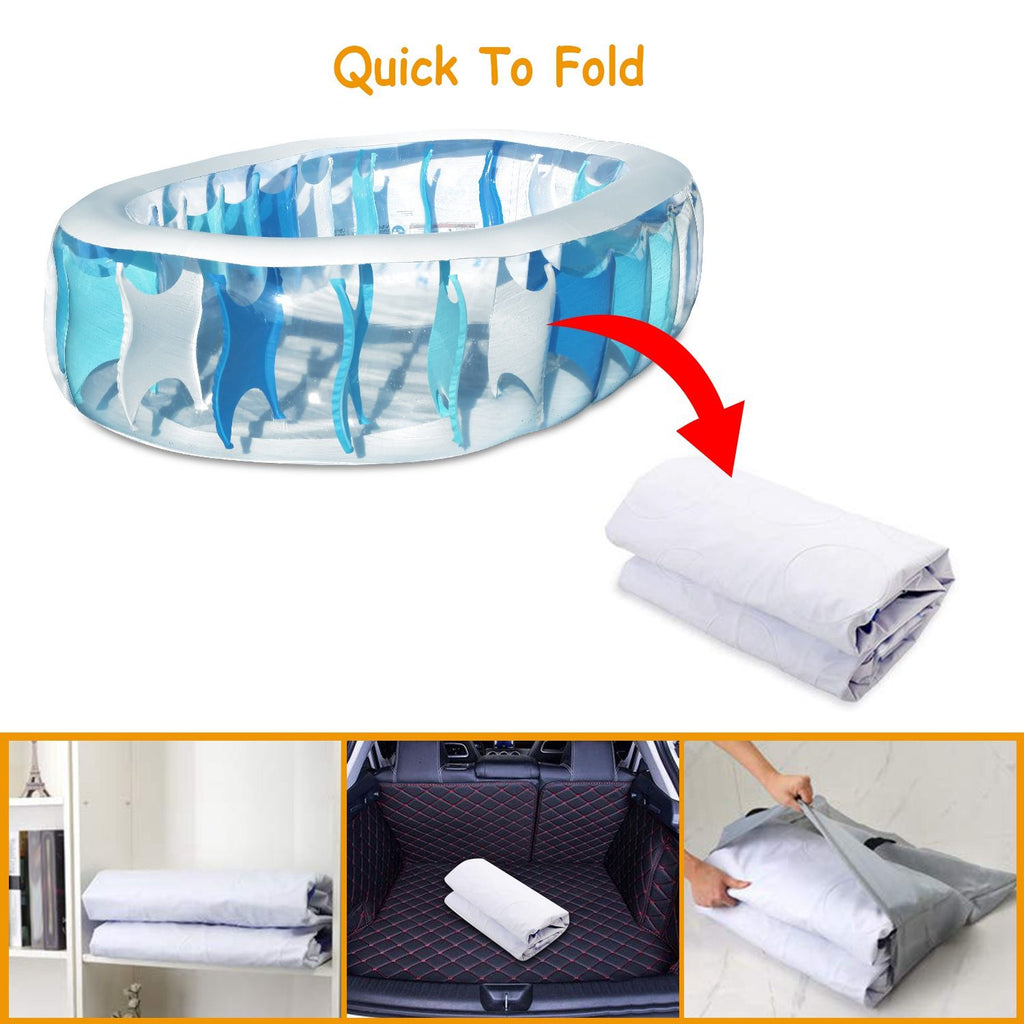 Eggracks by Global Phoenix - 90Ã—60Ã—20In Inflatable Swimming Pool Blow Up Family Pool For Kids Foldable Swim Ball Pool Center