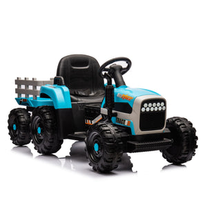 Yeah Depot - Ride on Tractor2.0 with Trailer,24V Battery Powered Electric Tractor Toy, 200w*2motor 1.86-4.97MPH/Remote Control,electric car for kids,Three speed adjustable,USB,MP3 ,Bluetooth,LED light, safety belt
