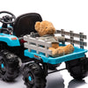 Yeah Depot - Ride on Tractor2.0 with Trailer,24V Battery Powered Electric Tractor Toy, 200w*2motor 1.86-4.97MPH/Remote Control,electric car for kids,Three speed adjustable,USB,MP3 ,Bluetooth,LED light, safety belt