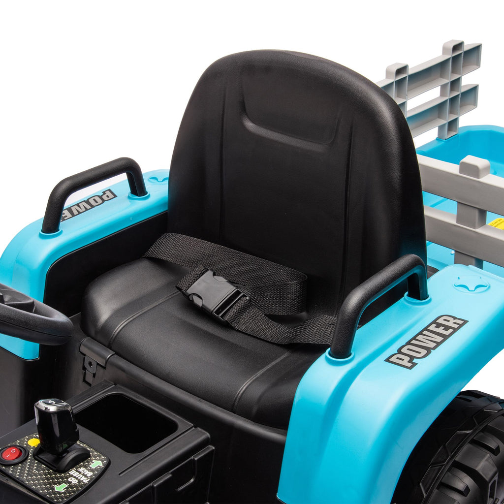 Yeah Depot - Ride on Tractor2.0 with Trailer,24V Battery Powered Electric Tractor Toy, 200w*2motor 1.86-4.97MPH/Remote Control,electric car for kids,Three speed adjustable,USB,MP3 ,Bluetooth,LED light, safety belt