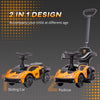 Yeah Depot - Aosom 2-in-1 Ride On Push Car for Toddlers 1-3, Licensed Lamborghini Stroller Sliding Car, Push-Along with Under Seat Storage Horn Engine Sound and Steering Wheel, Manual, Orange