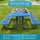 Yeah Depot - 6 ft. Rectangular Outdoor Steel Picnic Table with umbrella pole in Blue