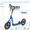 Yeah Depot - HOMCOM Kick Scooter for Kids 5-12 Years Old, Big Wheel Kids Scooter with Adjustable Height Handlebar, Non-slip Footplate, Rear Brake, Blue