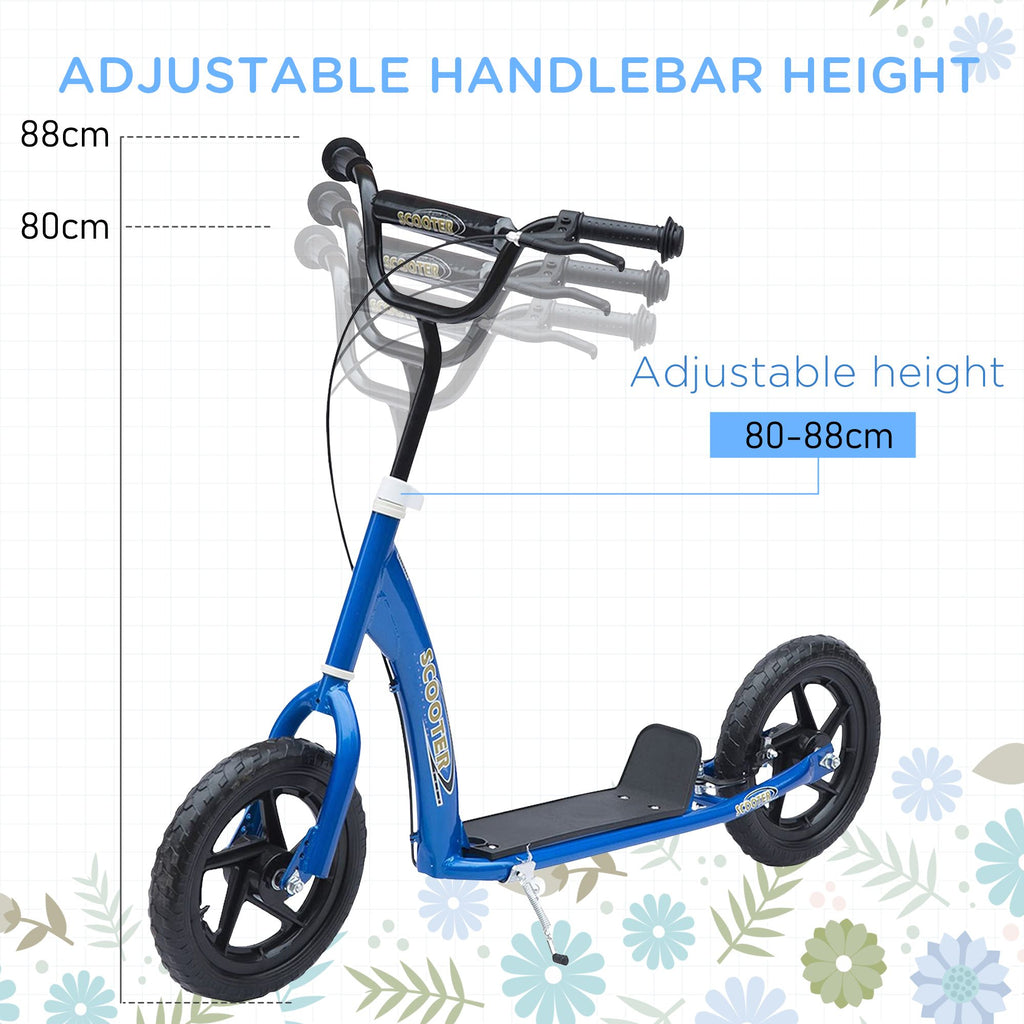 Yeah Depot - HOMCOM Kick Scooter for Kids 5-12 Years Old, Big Wheel Kids Scooter with Adjustable Height Handlebar, Non-slip Footplate, Rear Brake, Blue