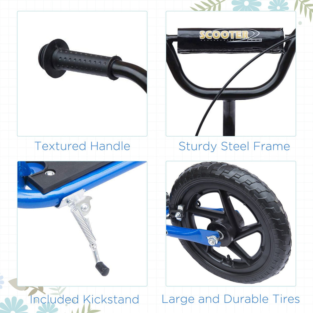 Yeah Depot - HOMCOM Kick Scooter for Kids 5-12 Years Old, Big Wheel Kids Scooter with Adjustable Height Handlebar, Non-slip Footplate, Rear Brake, Blue