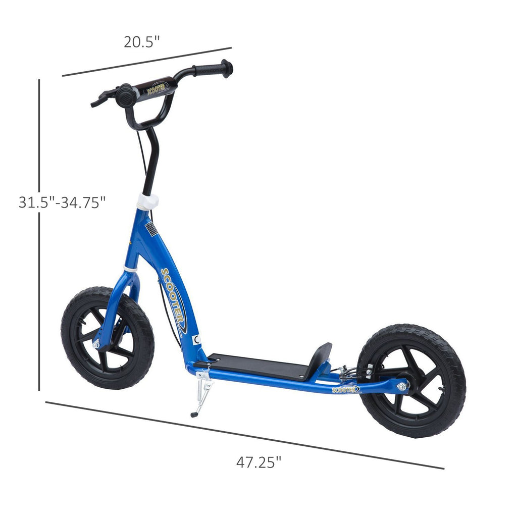 Yeah Depot - HOMCOM Kick Scooter for Kids 5-12 Years Old, Big Wheel Kids Scooter with Adjustable Height Handlebar, Non-slip Footplate, Rear Brake, Blue
