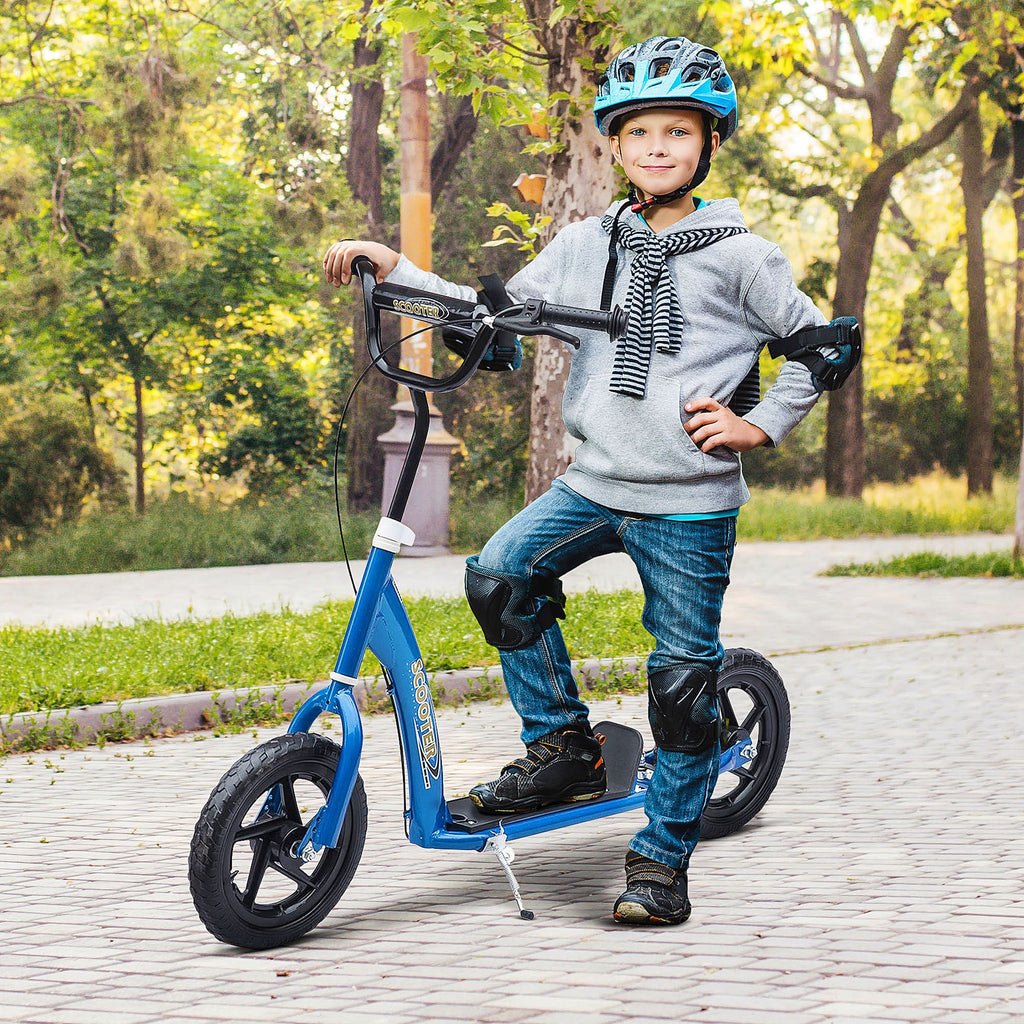 Yeah Depot - HOMCOM Kick Scooter for Kids 5-12 Years Old, Big Wheel Kids Scooter with Adjustable Height Handlebar, Non-slip Footplate, Rear Brake, Blue