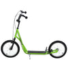Yeah Depot - Aosom Youth Scooter Kick Scooter for Kids 5+ with Adjustable Handlebar 16'' Front and Rear Dual Brakes Inflatable Wheels, Light Green
