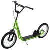 Yeah Depot - Aosom Youth Scooter Kick Scooter for Kids 5+ with Adjustable Handlebar 16'' Front and Rear Dual Brakes Inflatable Wheels, Light Green