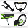 Yeah Depot - Aosom Youth Scooter Kick Scooter for Kids 5+ with Adjustable Handlebar 16'' Front and Rear Dual Brakes Inflatable Wheels, Light Green