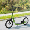 Yeah Depot - Aosom Youth Scooter Kick Scooter for Kids 5+ with Adjustable Handlebar 16'' Front and Rear Dual Brakes Inflatable Wheels, Light Green