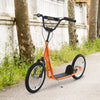 Yeah Depot - Aosom Youth Scooter Kick Scooter for Kids 5+ with Adjustable Handlebar 16'' Front and Rear Dual Brakes Inflatable Wheels, Orange