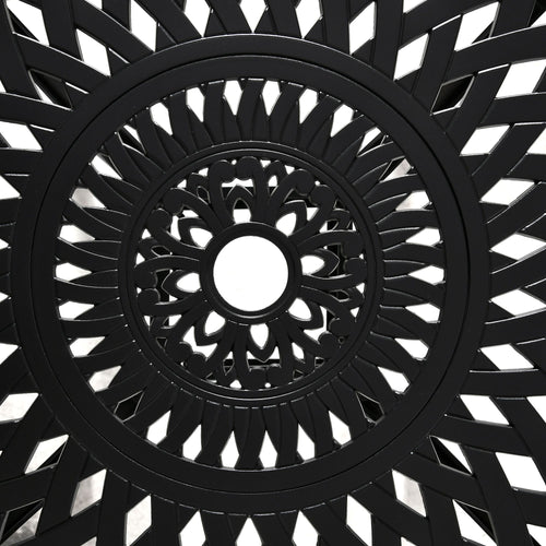 Yeah Depot - Outsunny 30'' Round Patio Dining Table with Umbrella Hole, Antique Cast Aluminum Outdoor Bistro Table Only, Black