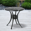Yeah Depot - Outsunny 30'' Round Patio Dining Table with Umbrella Hole, Antique Cast Aluminum Outdoor Bistro Table Only, Black