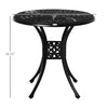 Yeah Depot - Outsunny 30'' Round Patio Dining Table with Umbrella Hole, Antique Cast Aluminum Outdoor Bistro Table Only, Black