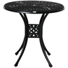 Yeah Depot - Outsunny 30'' Round Patio Dining Table with Umbrella Hole, Antique Cast Aluminum Outdoor Bistro Table Only, Black