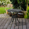 Yeah Depot - Outsunny 30'' Round Patio Dining Table with Umbrella Hole, Antique Cast Aluminum Outdoor Bistro Table Only, Black