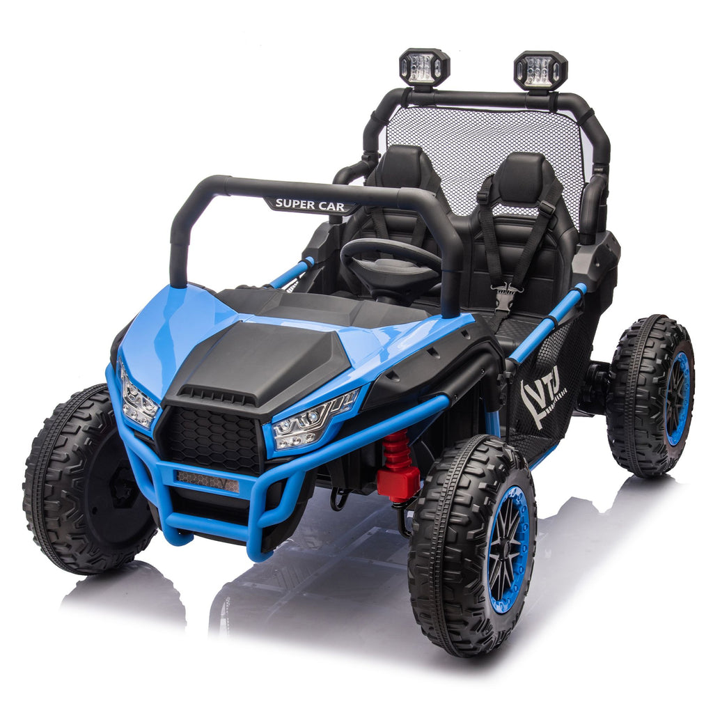 Yeah Depot - 24V Two-seater Kids Ride On UTV W/Parents Control,400W Super Power,Four-wheel suspension,LED Light with Rear searchlight,Bluetooth,MP3,Music,Rear storage space,Speeds 3.73-4.97MPH for Kids aged 3+.