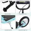 Yeah Depot - Aosom Youth Scooter, Teens Kick Scooter, Adjustable Handlebar Ride On Toy for 5+ with 16'' Front and 12'' Rear Dual Brakes Inflatable Wheels, Blue
