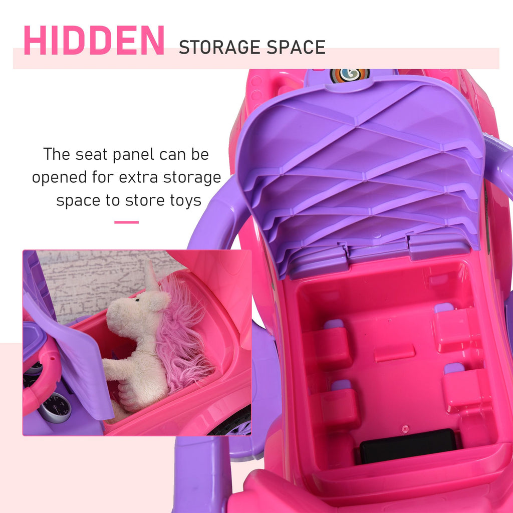 Yeah Depot - Aosom 3 In 1 Push Cars for Toddlers Kid Ride on Push Car Stroller Sliding Walking Car with Horn Music Light Function Secure Bar Ride on Toy for Boy Girl 1-3 Years Old Pink