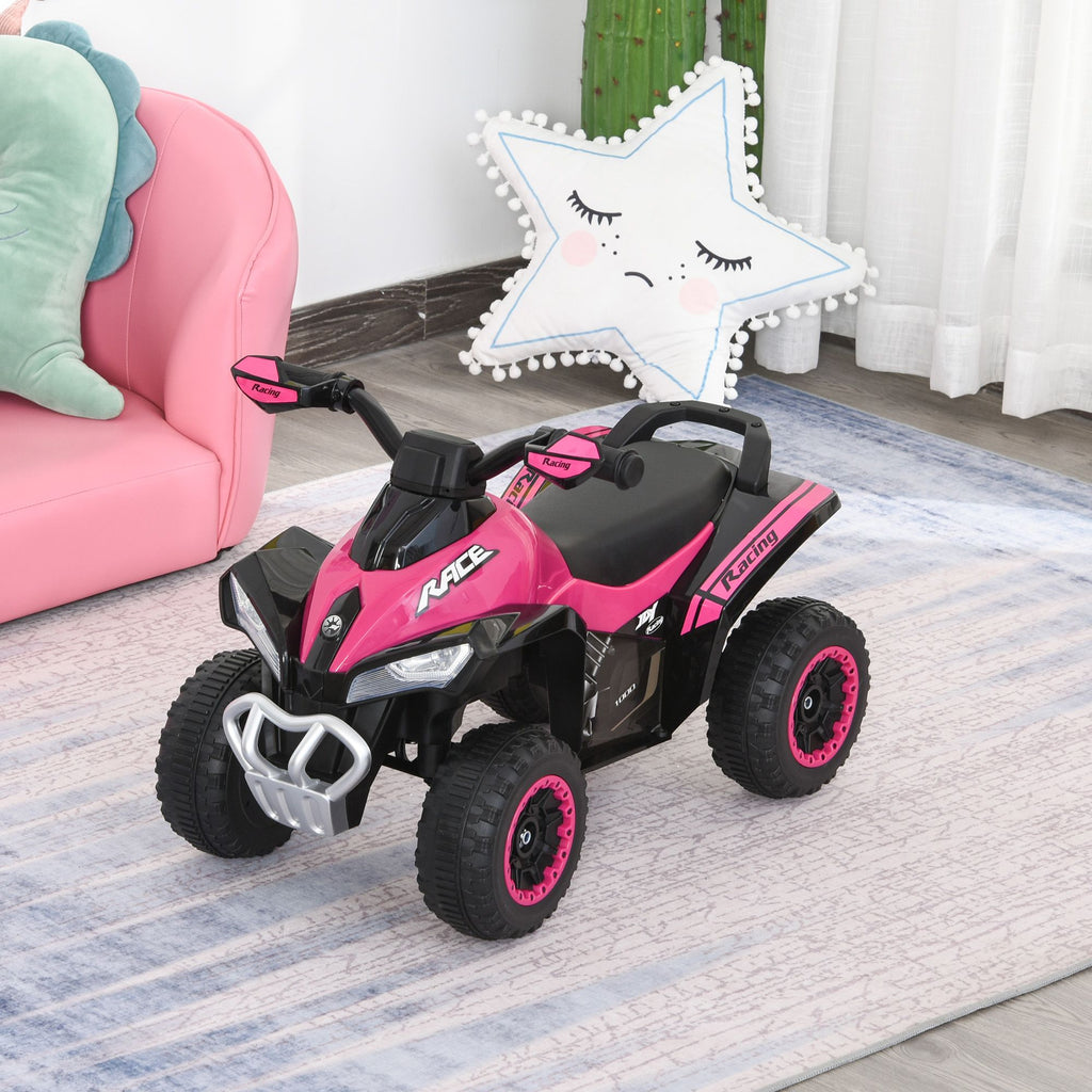 Yeah Depot - Aosom NO Power Kids Ride On Push Car, Ride Racer, Foot-to-floor Sliding Car, Walking ATV Toy with Music, Lights, for 1.5-3 Years Old, Pink