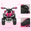 Yeah Depot - Aosom NO Power Kids Ride On Push Car, Ride Racer, Foot-to-floor Sliding Car, Walking ATV Toy with Music, Lights, for 1.5-3 Years Old, Pink
