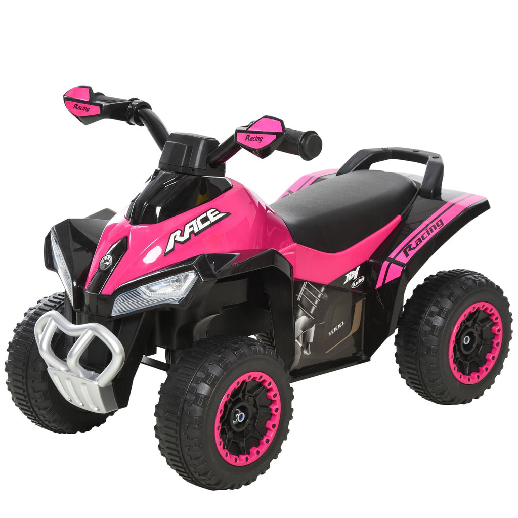 Yeah Depot - Aosom NO Power Kids Ride On Push Car, Ride Racer, Foot-to-floor Sliding Car, Walking ATV Toy with Music, Lights, for 1.5-3 Years Old, Pink