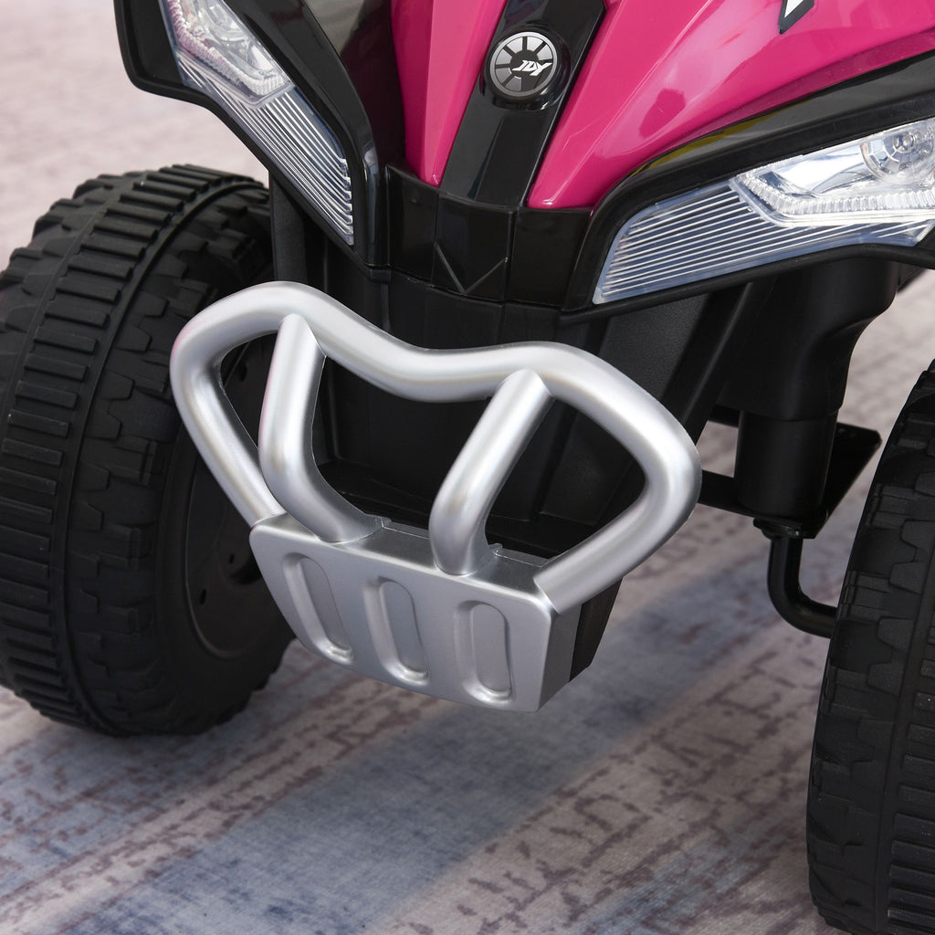 Yeah Depot - Aosom NO Power Kids Ride On Push Car, Ride Racer, Foot-to-floor Sliding Car, Walking ATV Toy with Music, Lights, for 1.5-3 Years Old, Pink