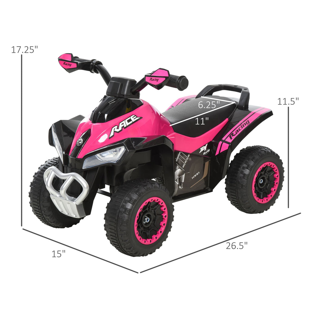 Yeah Depot - Aosom NO Power Kids Ride On Push Car, Ride Racer, Foot-to-floor Sliding Car, Walking ATV Toy with Music, Lights, for 1.5-3 Years Old, Pink