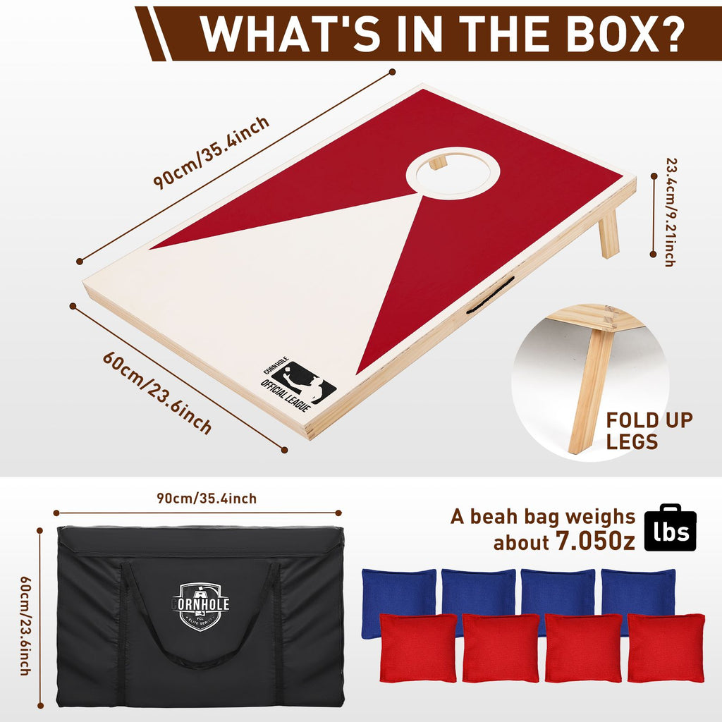 Yeah Depot - Solid Wood Premium Cornhole Set - 3 Feet x 2 Feet Game Boards, Includes Set of 8 Corn Hole Toss Bags