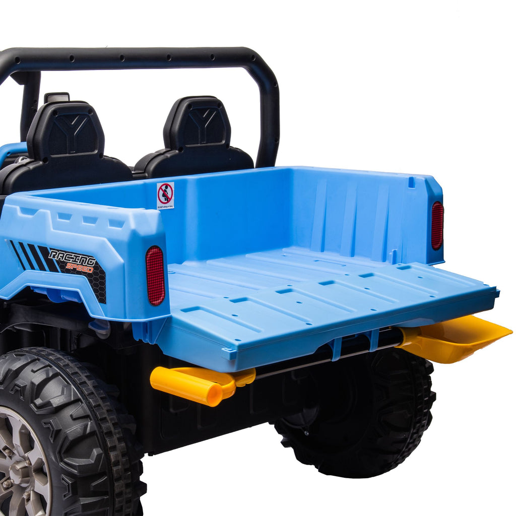 Yeah Depot - 24V Ride On Truck 2 Seater Ride On UTV with 2x200W Motor Ride On Dump Truck with Dump Bed/Shovel Ride On Car with Remote Control Electric Vehicle with Non-slip tyre for Boys Girls