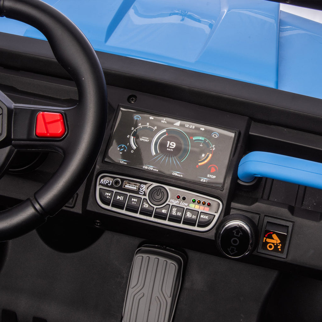 Yeah Depot - 24V Ride On Truck 2 Seater Ride On UTV with 2x200W Motor Ride On Dump Truck with Dump Bed/Shovel Ride On Car with Remote Control Electric Vehicle with Non-slip tyre for Boys Girls