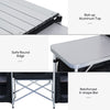 Yeah Depot - Outsunny Aluminum Portable Camping Kitchen Fold-Up Cooking Table With Windscreen and 3 Enclosed Cupboards for BBQ, Party, Picnics, Backyards