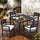 Yeah Depot - Outdoor Patio Aluminum 40''x40'' Square Dining Table with Tapered Feet & Umbrella Hole, Ember Black