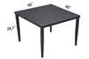Yeah Depot - Outdoor Patio Aluminum 40''x40'' Square Dining Table with Tapered Feet & Umbrella Hole, Ember Black