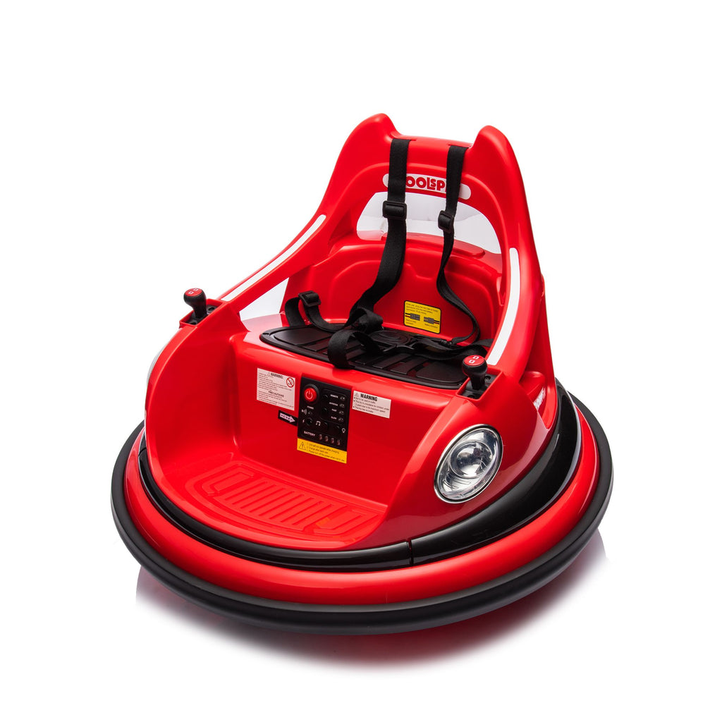 Yeah Depot - 12V ride on bumper car for kids,electric car for kids,1.5-5 Years Old,W/Remote Control, LED Lights, Bluetooth & 360 Degree Spin, Vehicle body with anti-collision padding
Five-point Safety Belt,2wd