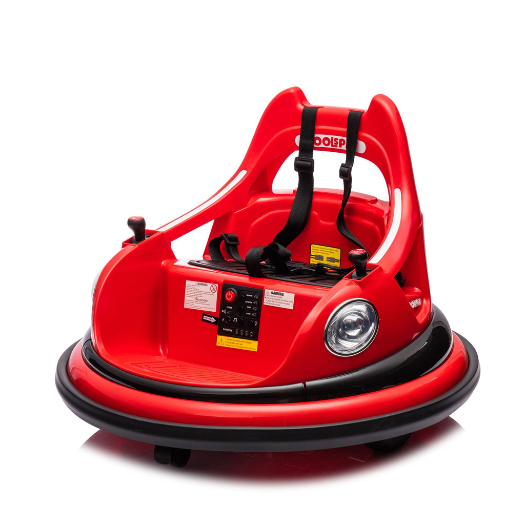 Yeah Depot - 12V ride on bumper car for kids,electric car for kids,1.5-5 Years Old,W/Remote Control, LED Lights, Bluetooth & 360 Degree Spin, Vehicle body with anti-collision padding
Five-point Safety Belt,2wd