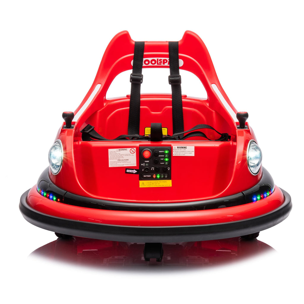 Yeah Depot - 12V ride on bumper car for kids,electric car for kids,1.5-5 Years Old,W/Remote Control, LED Lights, Bluetooth & 360 Degree Spin, Vehicle body with anti-collision padding
Five-point Safety Belt,2wd