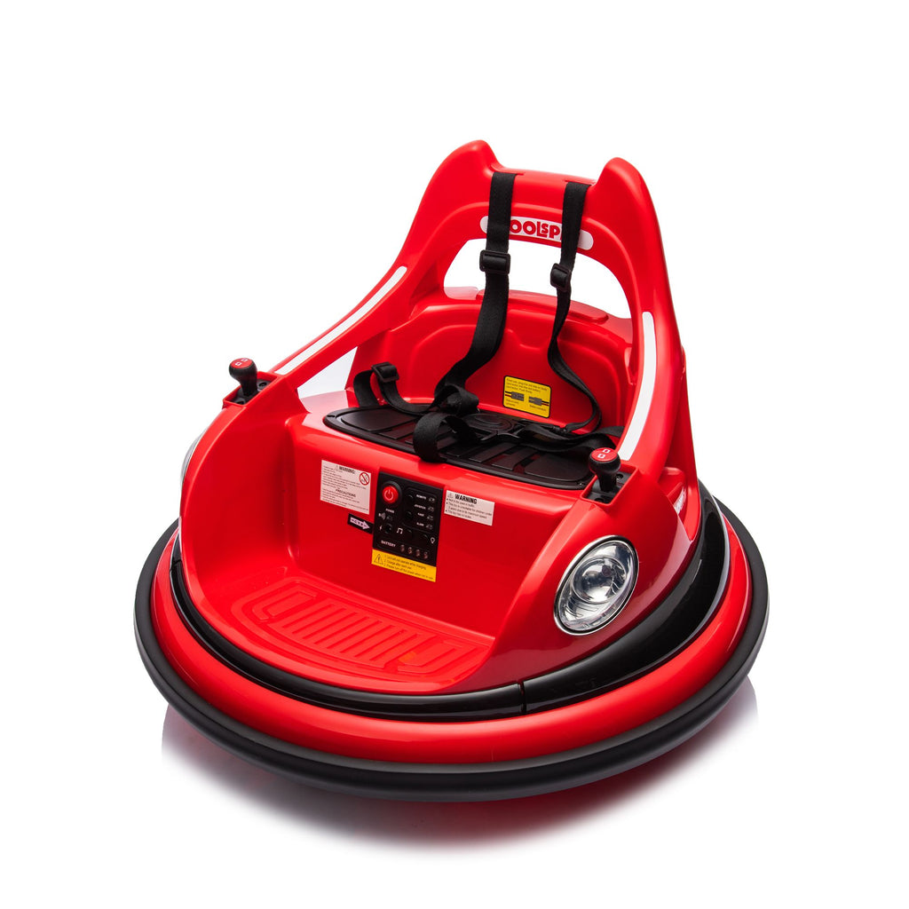 Yeah Depot - 12V ride on bumper car for kids,electric car for kids,1.5-5 Years Old,W/Remote Control, LED Lights, Bluetooth & 360 Degree Spin, Vehicle body with anti-collision padding
Five-point Safety Belt,2wd