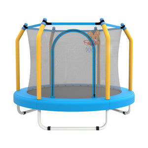 Yeah Depot - 55-inch Trampoline for Kids Indoor & Outdoor Small Toddler Trampoline with Basketball Hoop