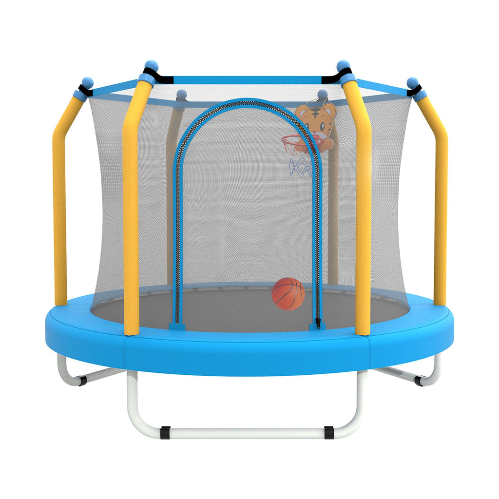 Yeah Depot - 55-inch Trampoline for Kids Indoor & Outdoor Small Toddler Trampoline with Basketball Hoop