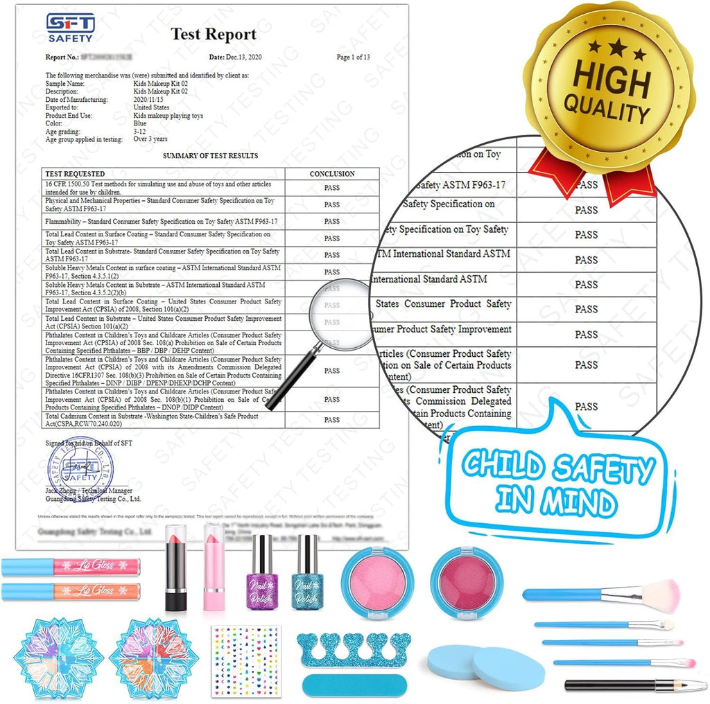 Kai Sheng Rui Store - Kids Makeup Kit for Girls, Washable Real Makeup Set for Little Girls, Princess Frozen Toys for Girls Toys for 4 5 6 7 8 Year Old, Kids Play Makeup Starter Kit Cosmetic Beauty Set Frozen Makeup Set